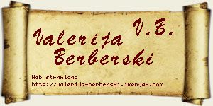 Valerija Berberski vizit kartica